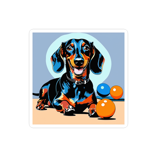 PugMug Custom Black Dachshund Sticker