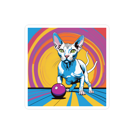 PugMug Custom White Sphynx Cat Sticker