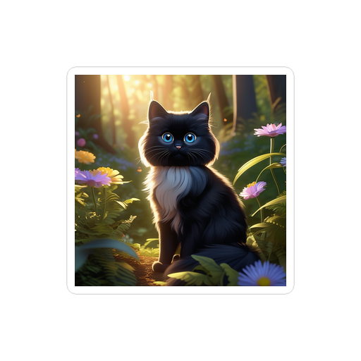 PugMug Custom Black Ragdoll Cat Sticker