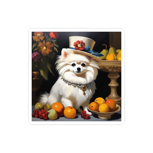 PugMug Custom White Pomeranian Sticker