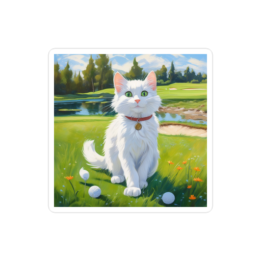 PugMug Custom White Companion Cat Sticker