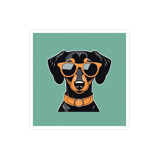 PugMug Custom Black Dachshund Sticker