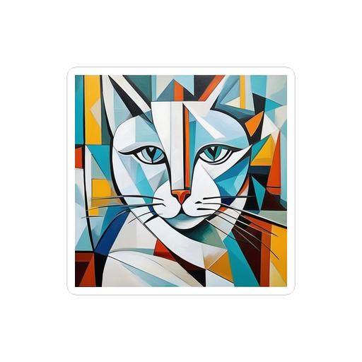 PugMug Custom White Companion Cat Sticker