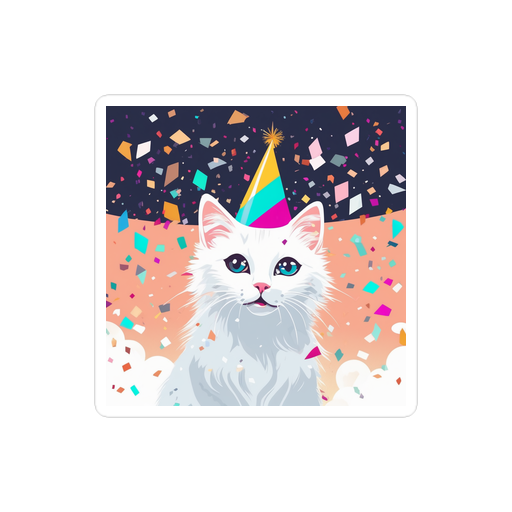 PugMug Custom White Companion Cat Sticker