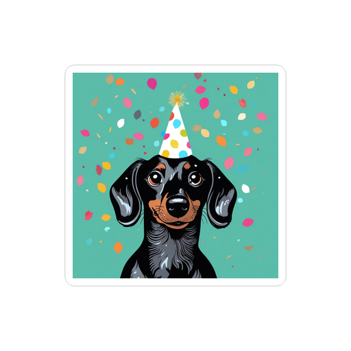 PugMug Custom Black Dachshund Sticker