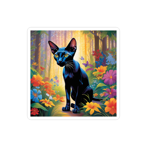 PugMug Custom Black Sphynx Cat Sticker