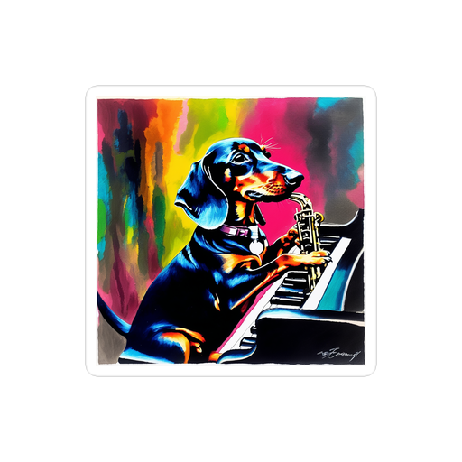 PugMug Custom Black Dachshund Sticker