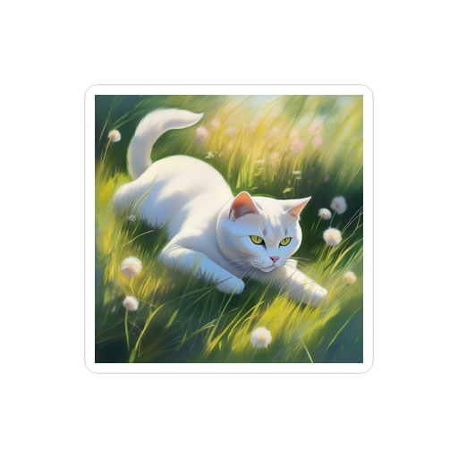 PugMug Custom White British Shorthair Cat Sticker