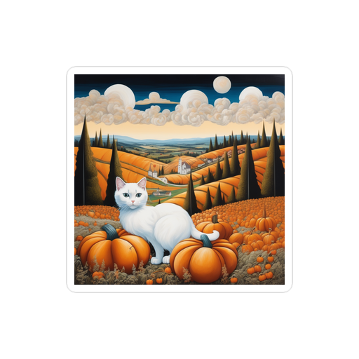 PugMug Custom White Companion Cat Sticker