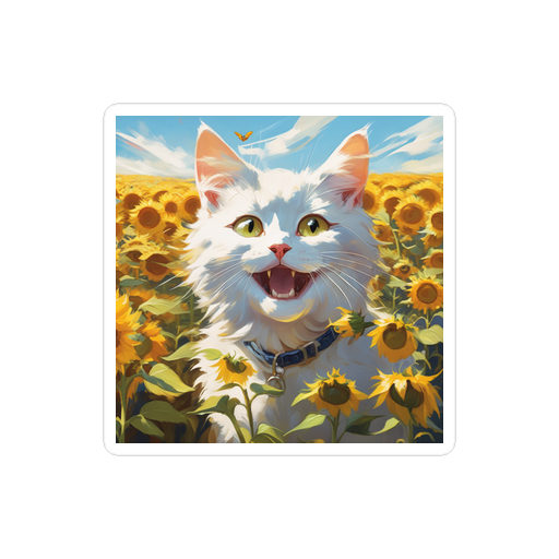 PugMug Custom White Companion Cat Sticker