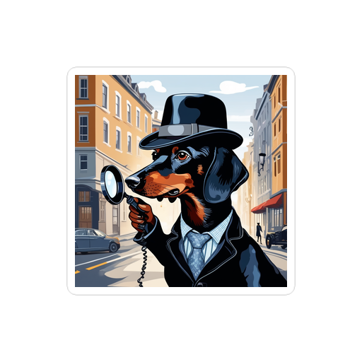 PugMug Custom Black Dachshund Sticker