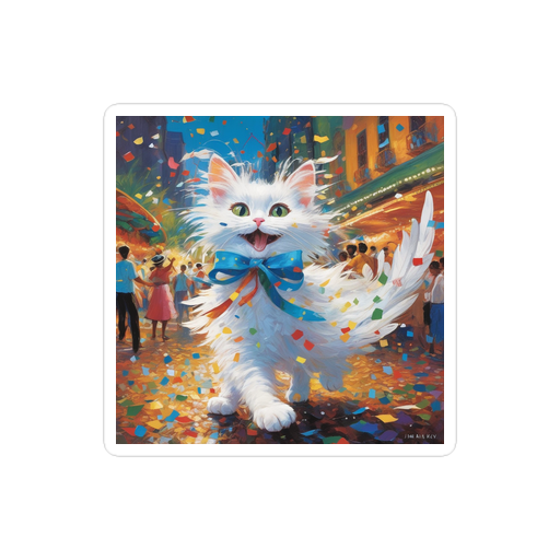 PugMug Custom White Companion Cat Sticker