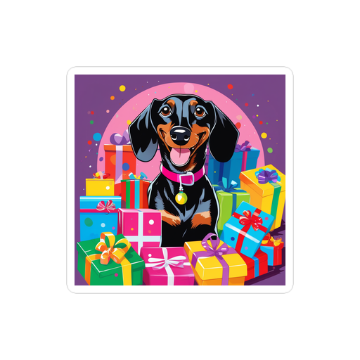 PugMug Custom Black Dachshund Sticker