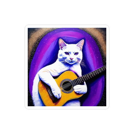 PugMug Custom White Companion Cat Sticker