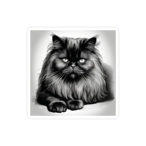 PugMug Custom Black Persian Cat Sticker