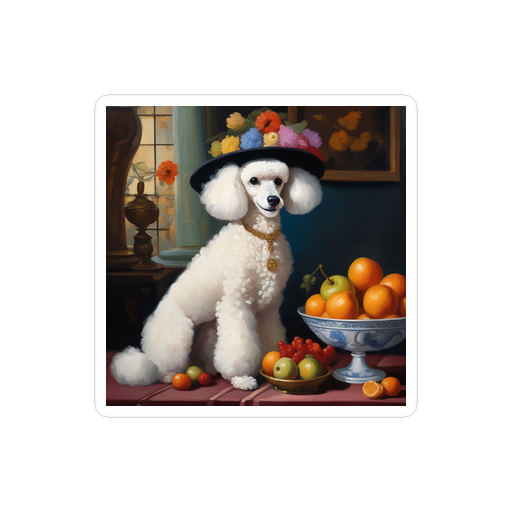 PugMug Custom White Poodle Sticker