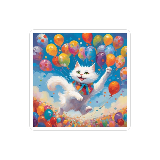 PugMug Custom White Companion Cat Sticker