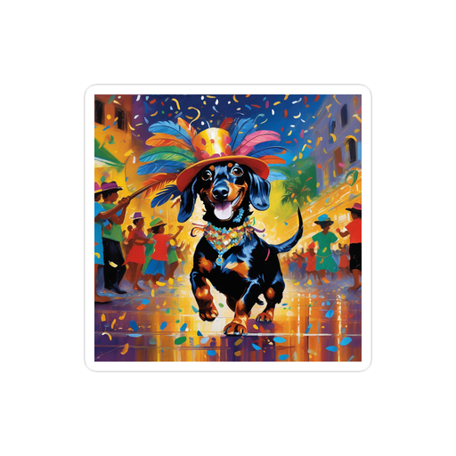 PugMug Custom Black Dachshund Sticker