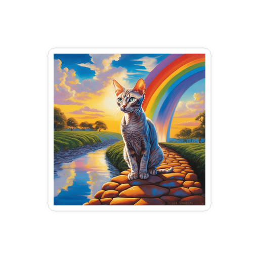 PugMug Custom Tabby Devon Rex Cat Sticker