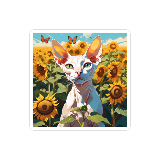 PugMug Custom White Sphynx Cat Sticker