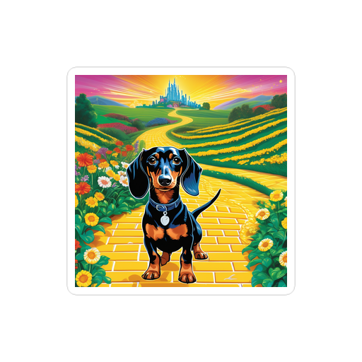 PugMug Custom Black Dachshund Sticker