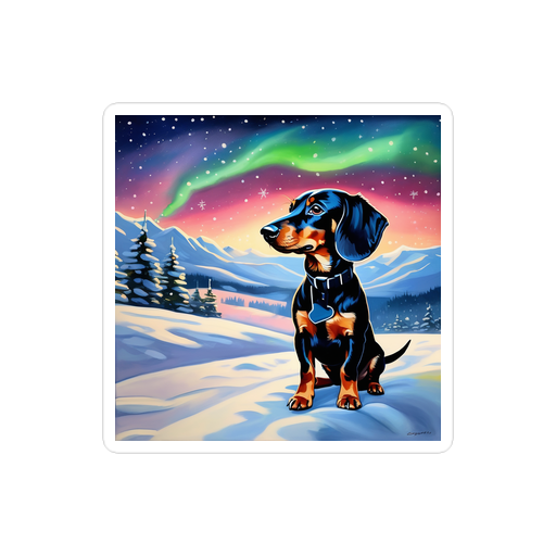 PugMug Custom Black Dachshund Sticker