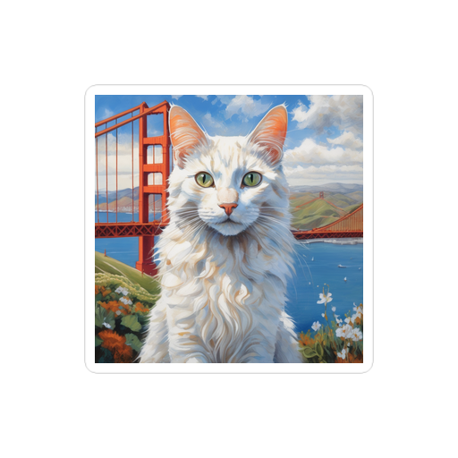 PugMug Custom White Companion Cat Sticker