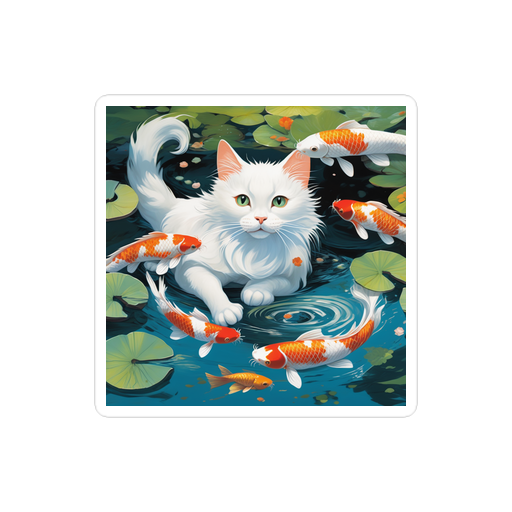 PugMug Custom White Companion Cat Sticker