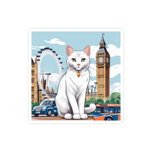 PugMug Custom White Companion Cat Sticker