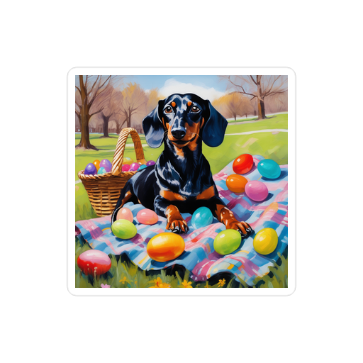 PugMug Custom Black Dachshund Sticker