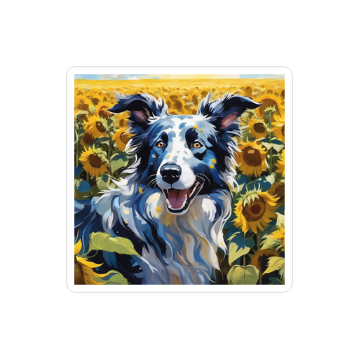 PugMug Custom Blue Merle Border Collie Sticker