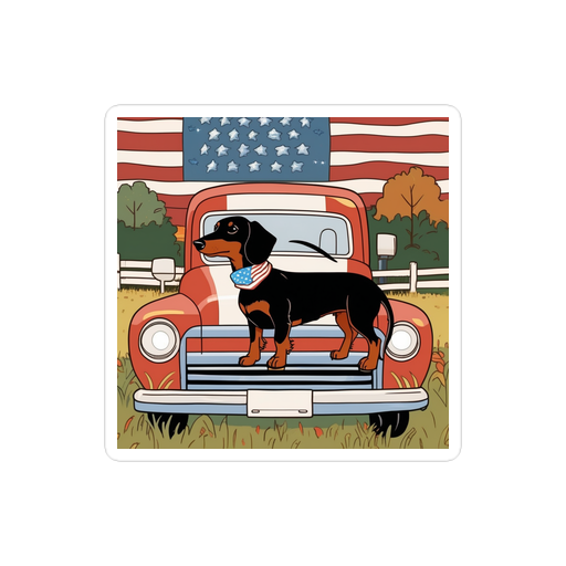 PugMug Custom Black Dachshund Sticker