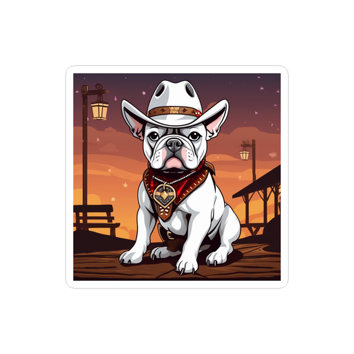 PugMug Custom White French Bulldog Sticker