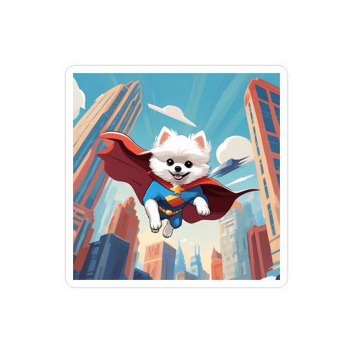 PugMug Custom White Pomeranian Sticker