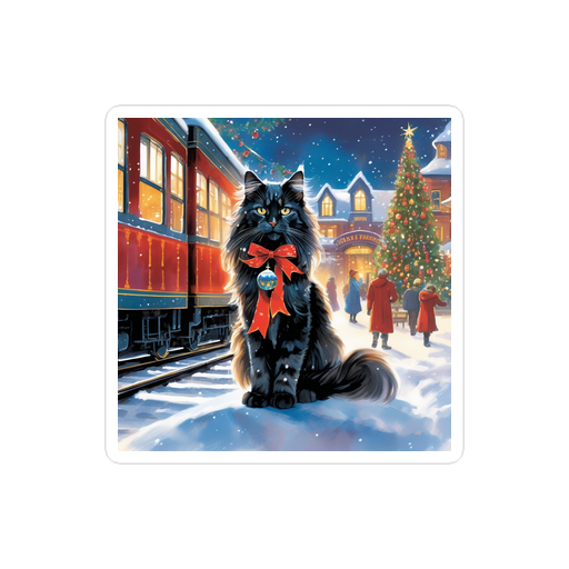 PugMug Custom Black Maine Coon Cat Sticker