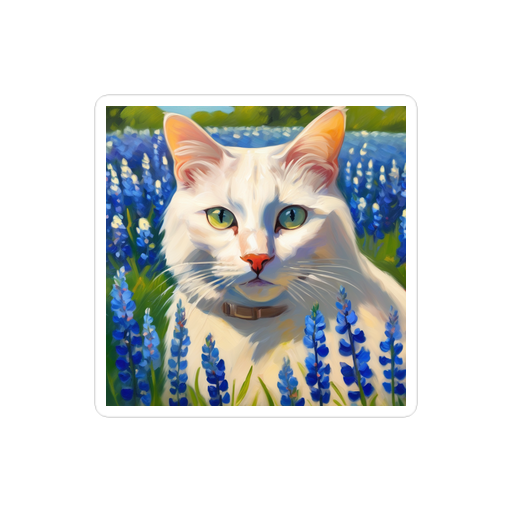 PugMug Custom White Companion Cat Sticker