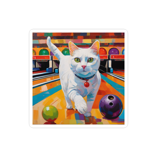 PugMug Custom White Companion Cat Sticker