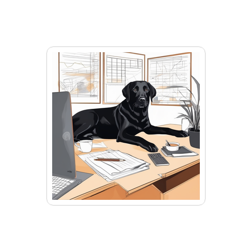 PugMug Custom Black Labrador Retriever Sticker