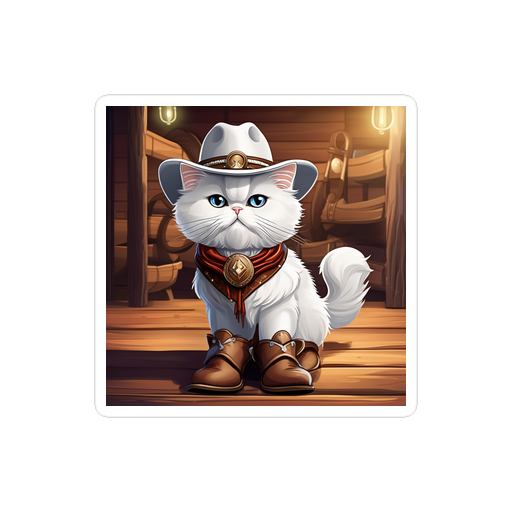 PugMug Custom White Persian Cat Sticker