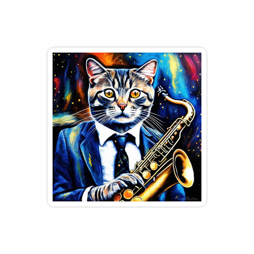 PugMug Custom Tabby Scottish Fold Cat Sticker