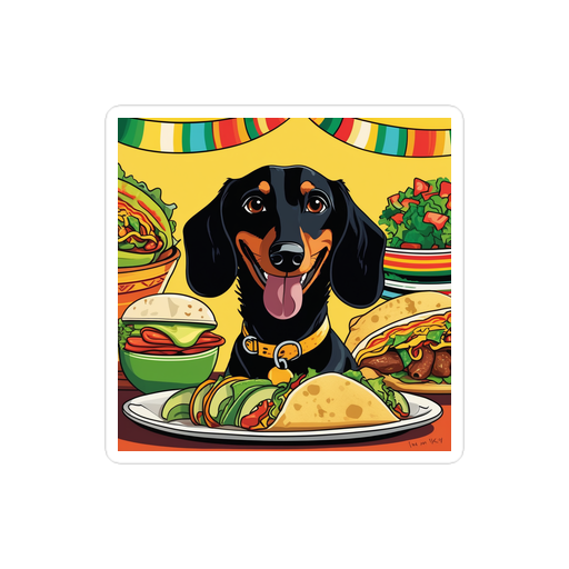 PugMug Custom Black Dachshund Sticker