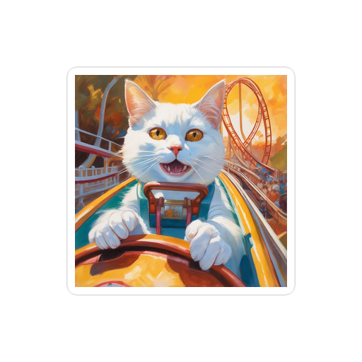 PugMug Custom White Companion Cat Sticker