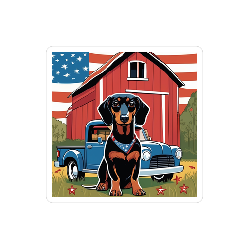 PugMug Custom Black Dachshund Sticker