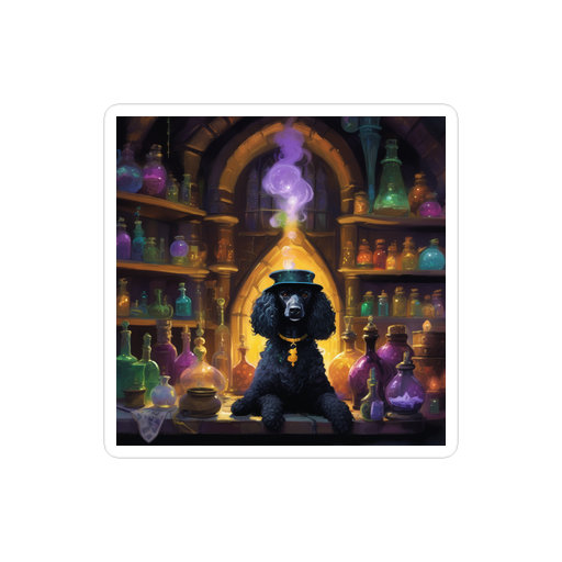 PugMug Custom Black Poodle Sticker