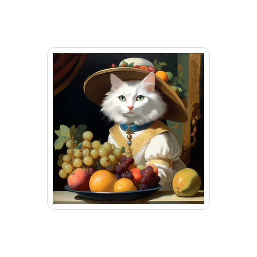 PugMug Custom White Companion Cat Sticker