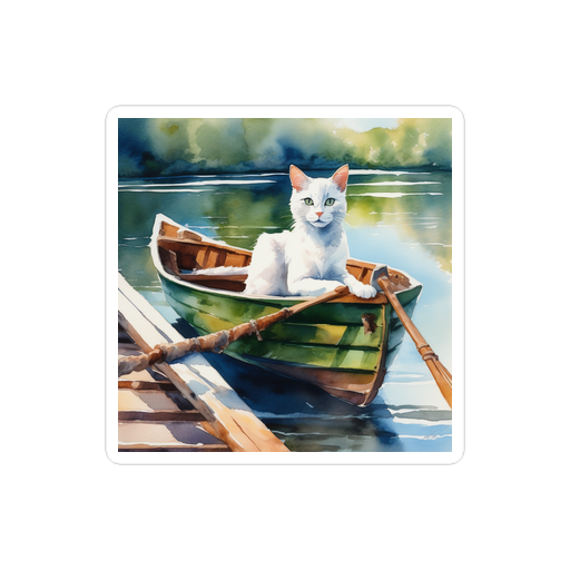 PugMug Custom White Companion Cat Sticker