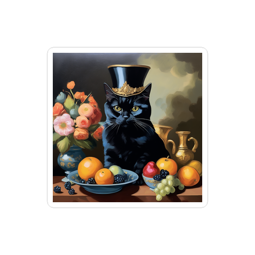 PugMug Custom Black British Shorthair Cat Sticker