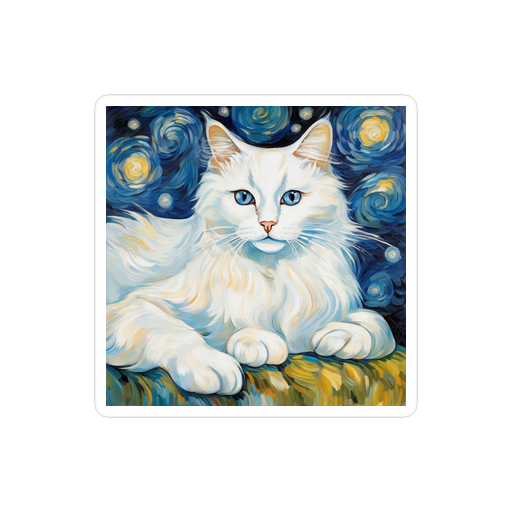 PugMug Custom White Ragdoll Cat Sticker