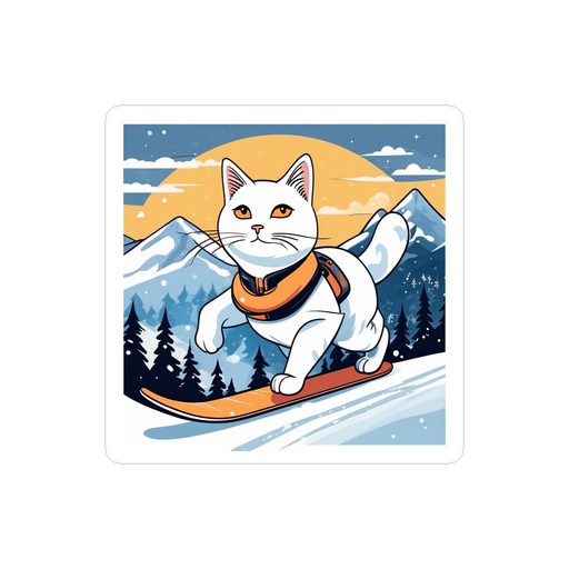 PugMug Custom White Companion Cat Sticker