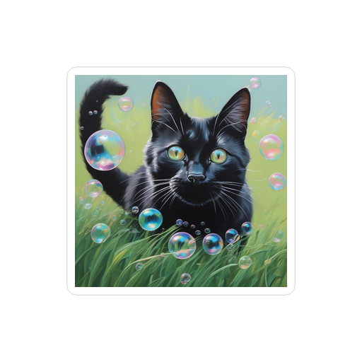 PugMug Custom Black Companion Cat Sticker